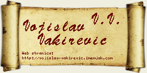 Vojislav Vakirević vizit kartica